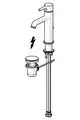 Niederdruck-Waschtischbatterie von HANSA mit Zugstange, Ausladung der Armatur sichtbar, integrierte Ablaufgarnitur im chromfarbenen Design.